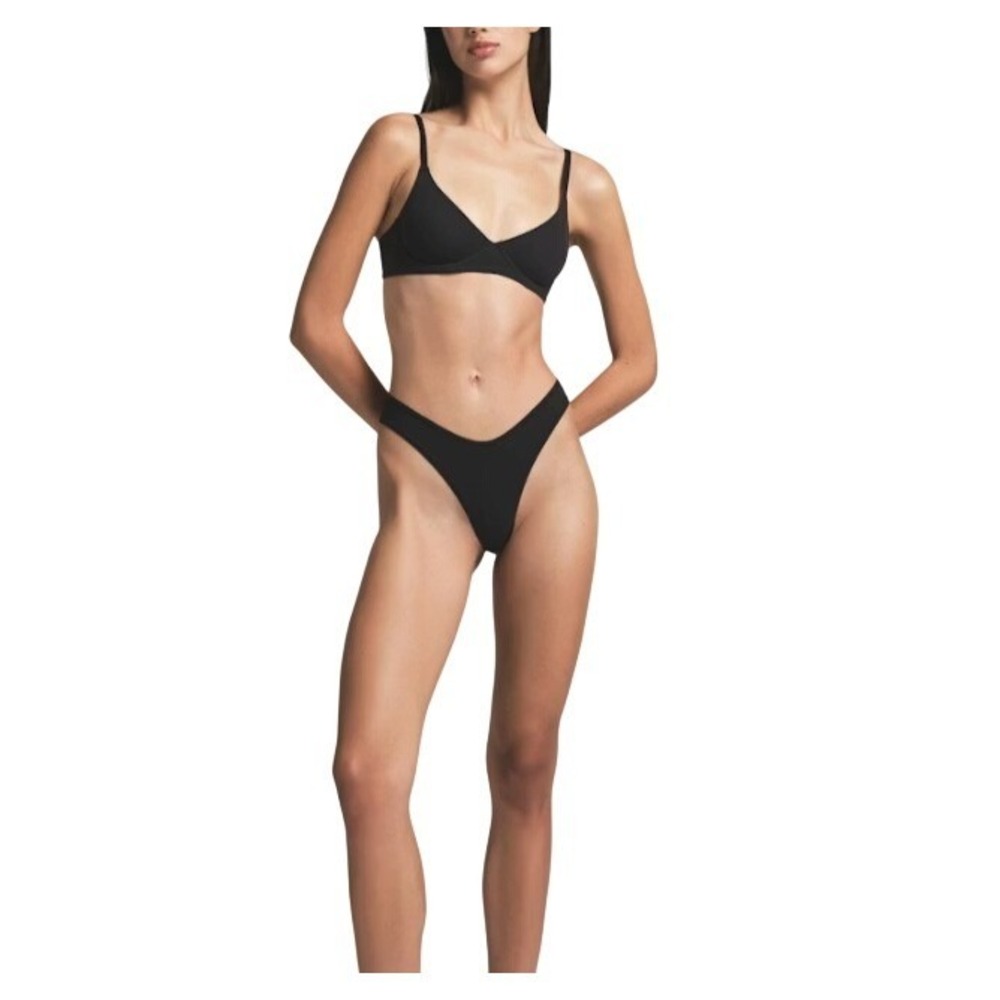 Skims Fits Everybody Unlined Demi Bra Onyx Black Underwire 34C BR-UWR-2293 - Picture 2 of 4